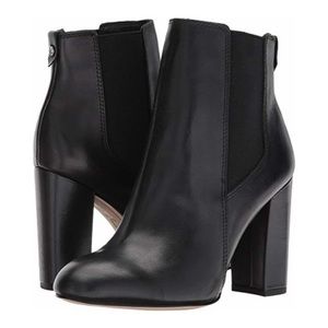 case black modena calf leather booties